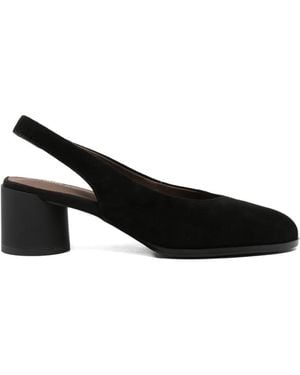 Linda Baumann Slingback Suede Mules - Black