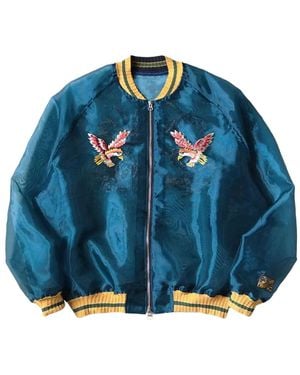 Kapital Embroidered Sheer Bomber Jacket - Blue