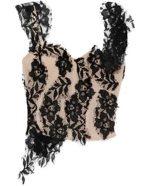 GIUSEPPE DI MORABITO Haut À Dentelle Fleurie - Black