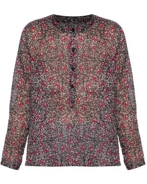 Isabel Marant Maria Floral Buttoned Top - Brown