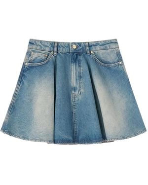 Ganni Panel Denim Skirt - Blue