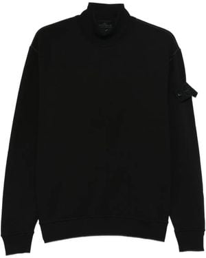 Stone Island High-Neck Patch Sweatshirt - Black