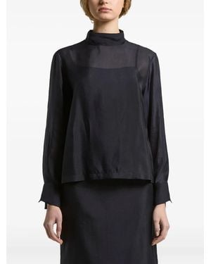 Peserico Top A Collo Alto Con Maniche Lunghe - Nero