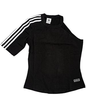 adidas Three-Stripe One-Shoulder T-Shirt - Black