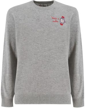MC2 Saint Barth Embroidered Crew-Neck Jumper - Grey