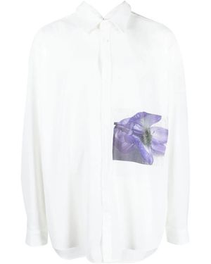 Yuiki Shimoji Hemdjacke Mit Mohn-Print - Weiß
