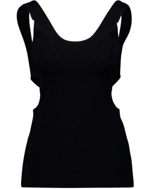 AURALEE Cut-Out Tank Top - Black