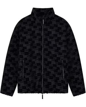 EA7 Logo-Print High-Neck Jacket - Blue