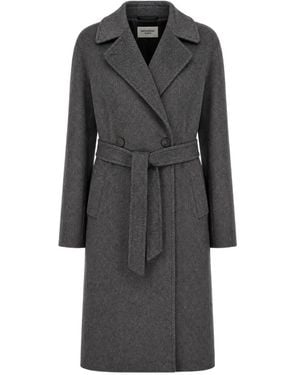 Weekend by Maxmara Double-Breasted Wool Coat - Grey