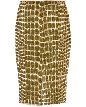 Elisabetta Franchi Falda midi con cuentas - Metálico