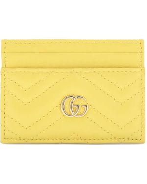 Gucci Gg Marmont Quilted Card Holder - Yellow