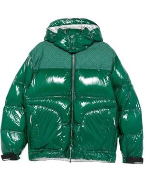 CASABLANCA High-Shine Hooded Puffer Jacket - Green