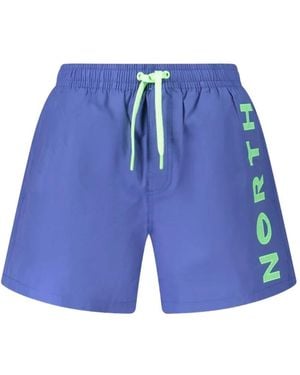 North Sails Logo-Print Drawstring Swim Shorts - Blue