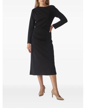 MEIMEIJ Long-Sleeves Midi Dress - Black
