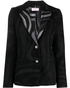 PUCCI Marmoプリント シングルジャケット - ブラック