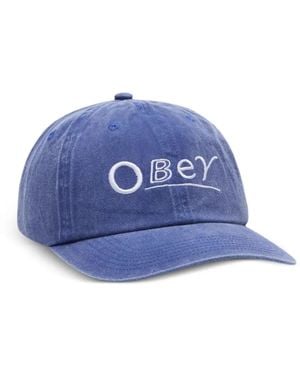 Obey Baseballkappe Mit Logo-Stickerei - Blau