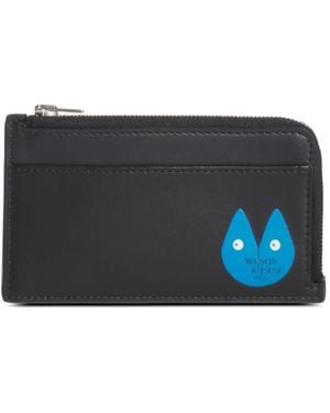 Maison Kitsuné Fortune Fox Logo-Print Leather Cardholder - Blue