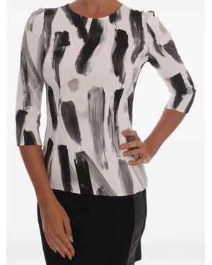 Dolce & Gabbana Abstract Brushstroke-Print Blouse - Gray
