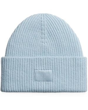 Rag & Bone Blake Ribbed-Knit Beanie Hat - Blue