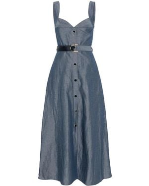 Liu Jo Midi Dress With Sweetheart Neckline - Blue
