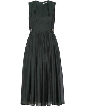Max Mara Crystal-Embellished Pleated Midi Dress - Black
