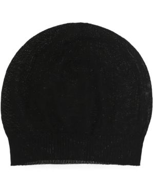 Rick Owens Fine-Knit Beanie Hat - Zwart