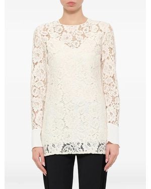Lanvin Floral-Lace Top - Natural