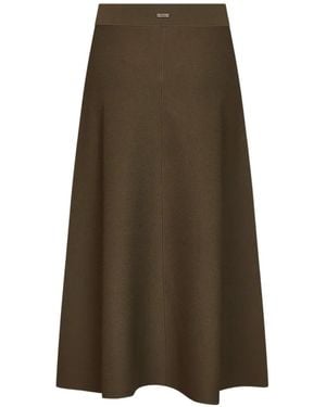 Max Mara Milano-Knit Midi Flared Skirt - Natural