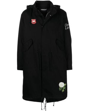 Undercover Denken Larm Rose Printed Parka - Black