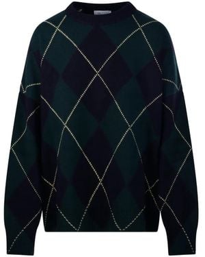 Be You Argyle-Intarsia Sweater - Blue