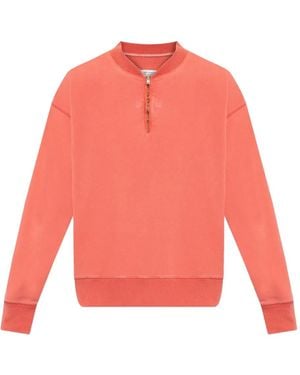 Maison Margiela Half-Zip Cotton Sweatshirt - Pink