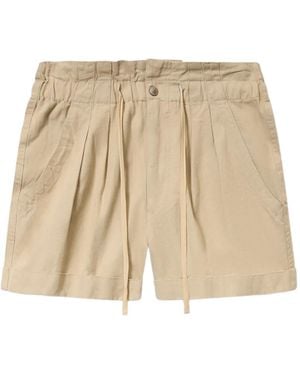 Isabel Marant Cotton Linen Blend Shorts - Natural