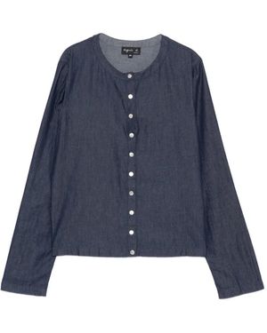 agnès b. Front Button Fastening Blouse - Blue