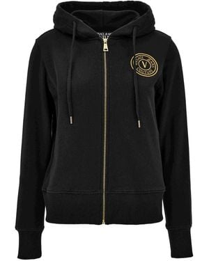 Versace Jeans Couture Sudadera con capucha y parche del logo - Negro