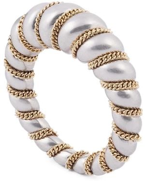 NORMA JEWELLERY Lynx Twisted Chain Ring - White
