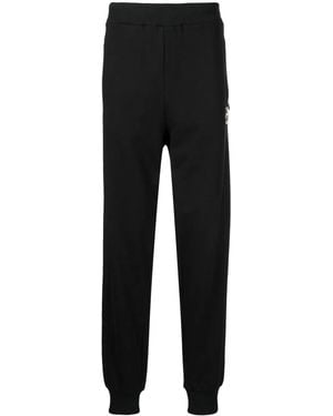 Roberto Cavalli Logo-Plaque Track Pants - Black