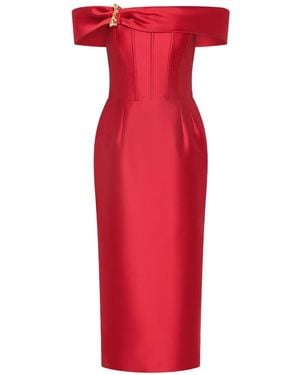 Rebecca Vallance Esmerald Midi Dress - Red