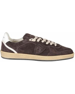 Philippe Model Suede Logo-Patch Sneakers - White