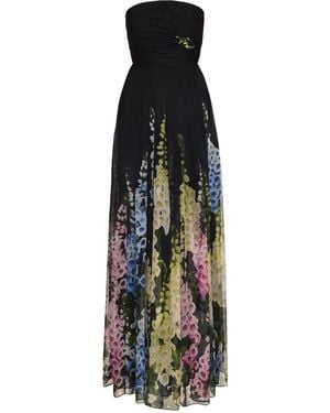 Oscar de la Renta Gradient-Effect Chiffon Gown - Black
