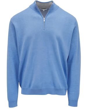 Peter Millar Coolspun Lite Half-Zip Sweater - Blue