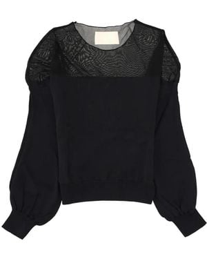 Circus Hotel Long-Sleeve Round-Neck Top - Black
