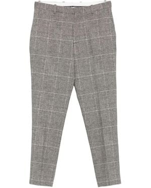 Circolo 1901 Check-Pattern Cotton-Blend Trousers - Grey