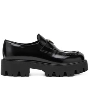 Prada Loafers Met Emaille Triangle-Logo - Zwart