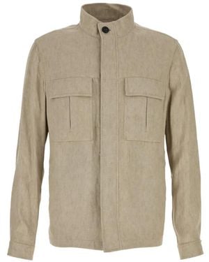 ZEGNA Buttoned Flap-Pocket Jacket - Natural