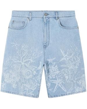 Versace Barocco Sea Denim Shorts - Blue