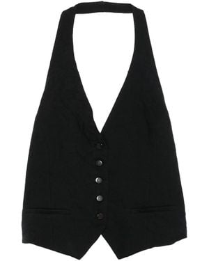 Alysi Gilet Con Scollo All'Americana - Nero