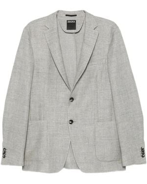 ZEGNA Notched-Lapel Single-Breasted Blazer - Grey