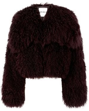 The Attico Veste En Fourrure De Mongolie - Black