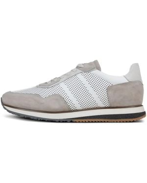 Poche Paris Perforated Trainers - White