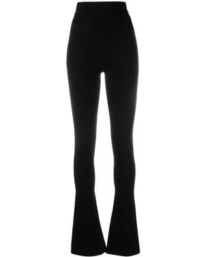 Saint Laurent Flared Wool Leggings - Black